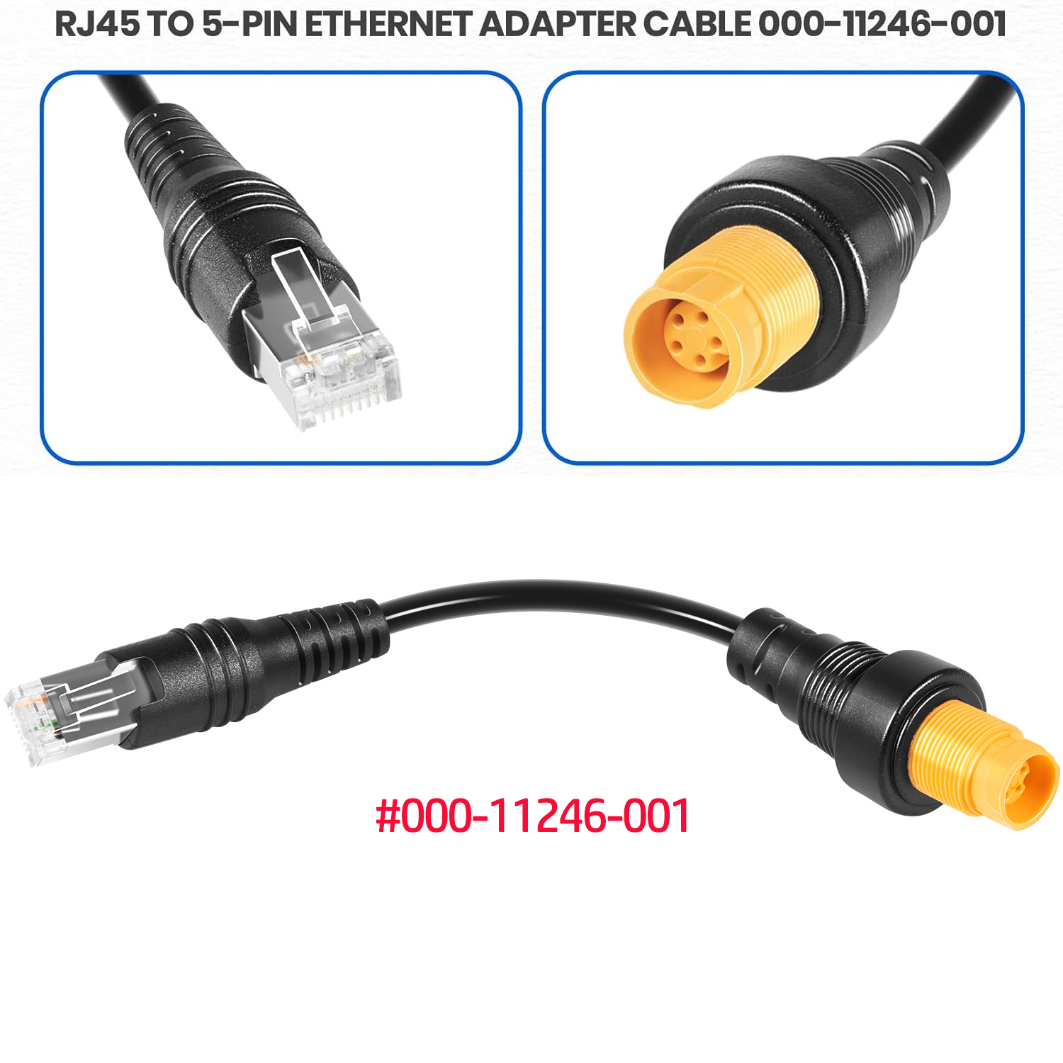 Fishing Boat Trailer - RJ45 to 5-Pin Marine Ethernet Adapter