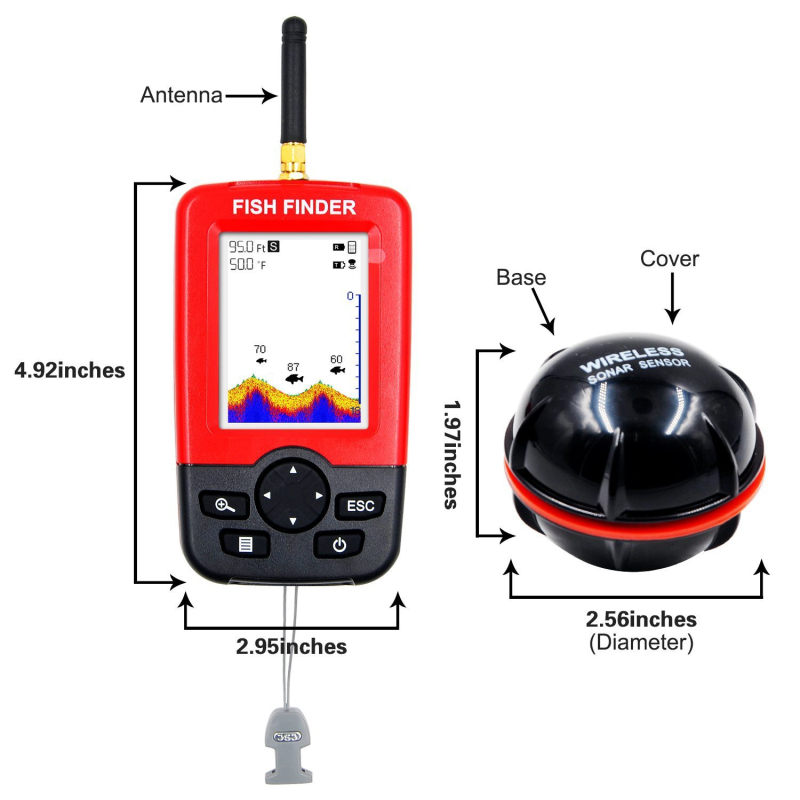 Display Portable fish finder e - Fishing Boat Depth Finder review and price