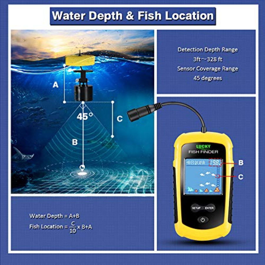 Kayak Portable Fish Depth Find - Fishing Boat Depth Finder review and price