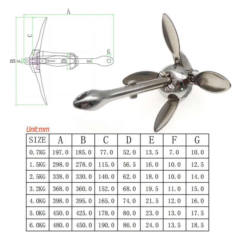 3.2KG/4KG Boat Stainless Steel - Fishing Boat Anchor review and price