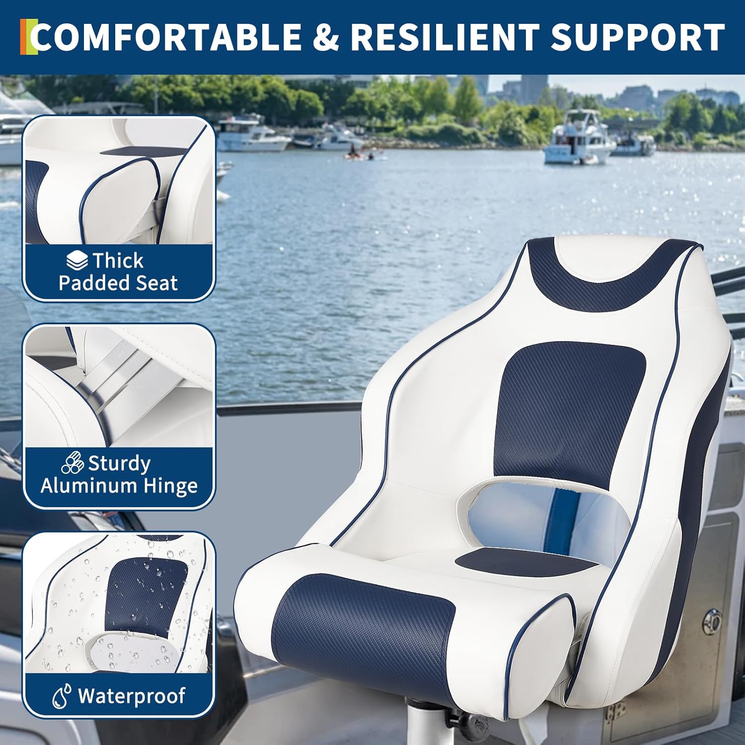 High Back Boat Seat with Flip- - Fishing Boat Aluminum review and price