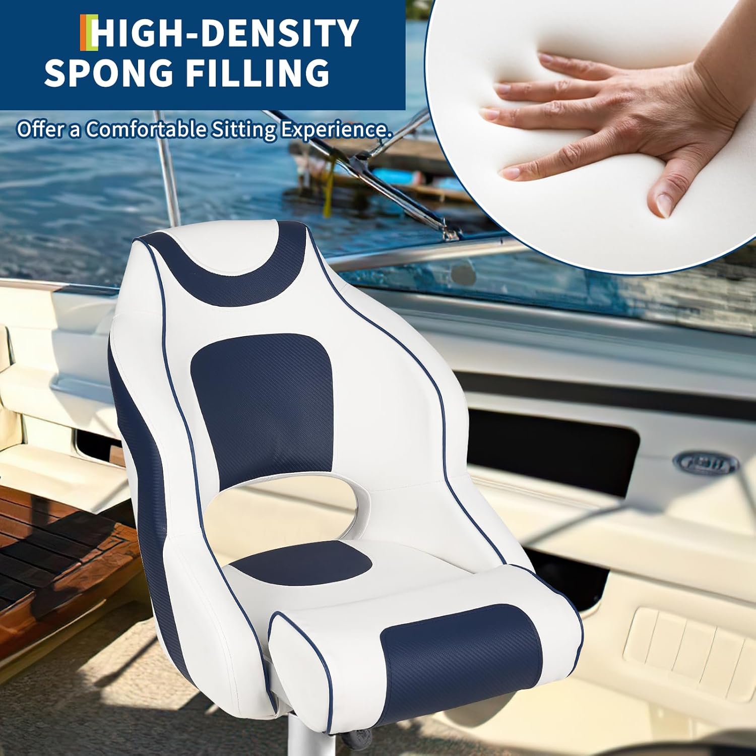 High Back Boat Seat with Flip- - Fishing Boat Aluminum review and price