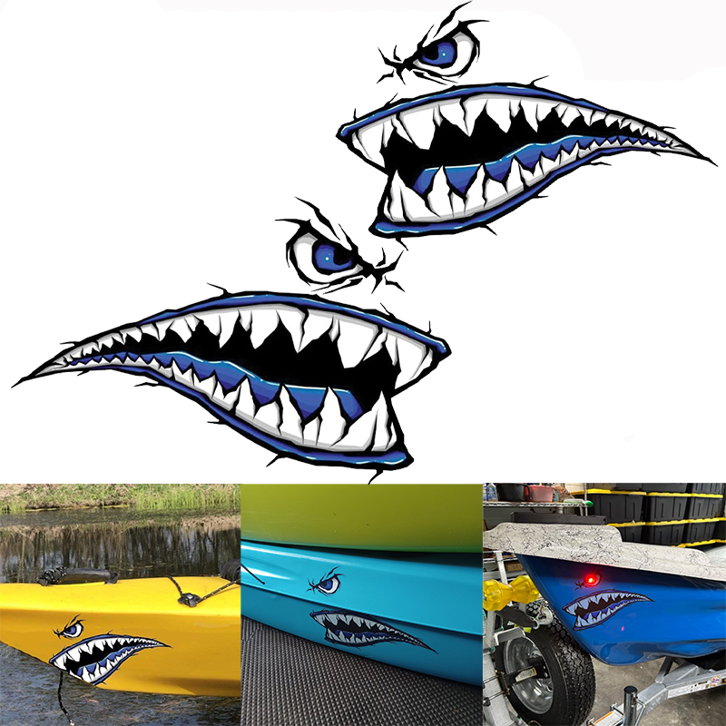 2PCS Shark Teeth Mouth Boat St - Fishing Boat Inflatable review and price