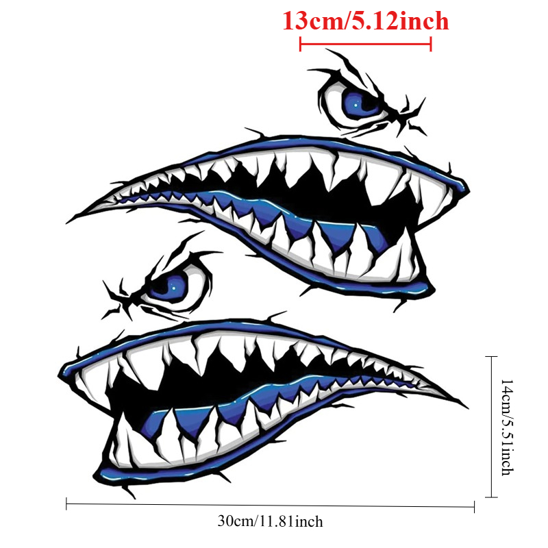 2PCS Shark Teeth Mouth Boat St - Fishing Boat Inflatable review and price