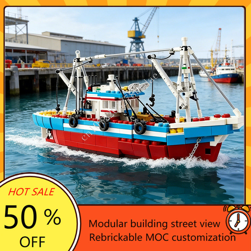 Custom 1600PCS Modular MOC-910 - Fishing Boat Trailer review and price