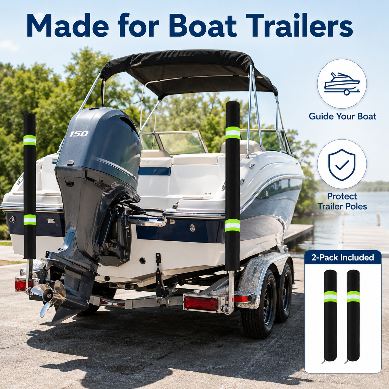 2Pcs Boat Trailer Guide Pole C - Fishing Boat Cover review and price