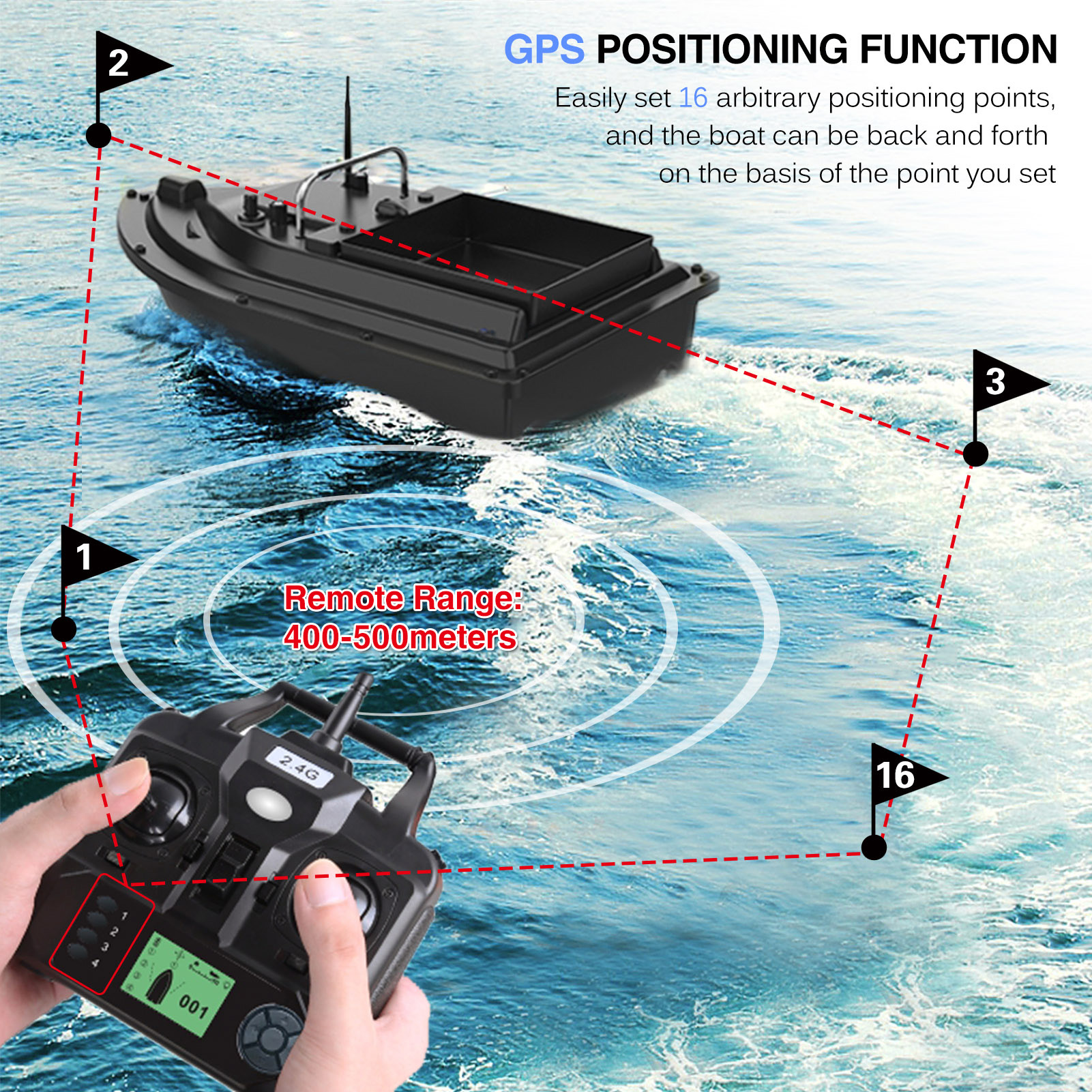 D16E GPS Fishing Bait Boat wit - Fishing Boat Gps review and price